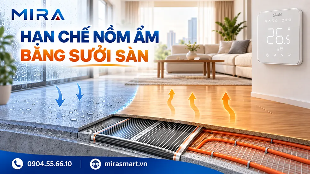 Phương pháp hạn chế nồm ẩm bằng sưởi sàn